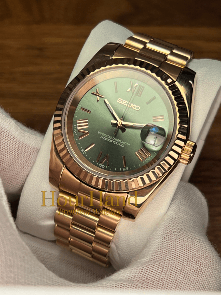 Seikojust | Rose Gold - Olive Green Roman