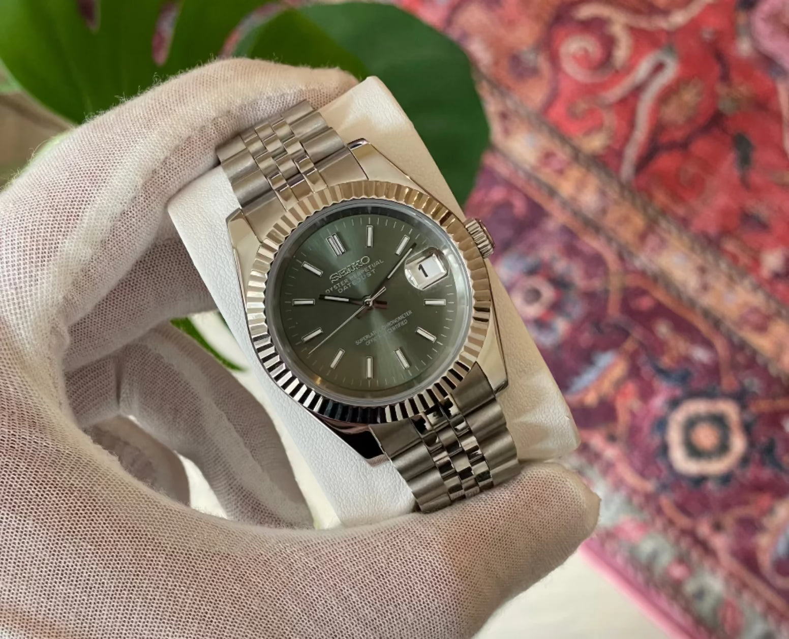 Premium Seiko Mod Datejust Olive