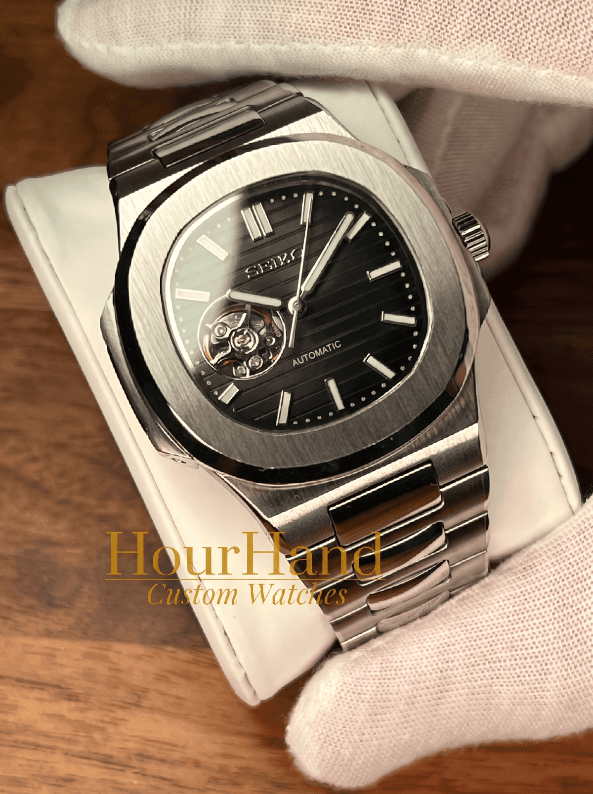 Nautiko | Open Heart Black - HourHand Watches