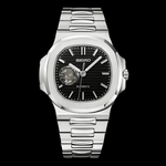 Nautiko Open Heart Black | Seiko Nautilus Mod – HourHand