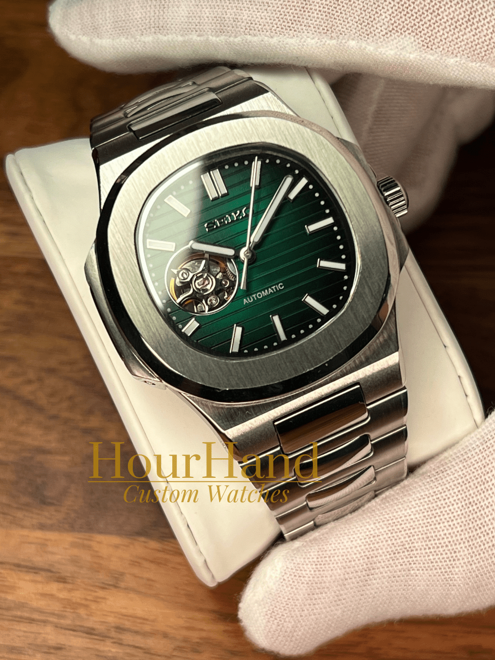 Nautiko | Open Heart Green - HourHand Watches
