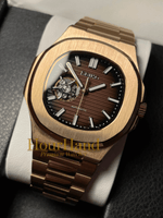 Nautiko Open Heart Rose Brown | Seiko Nautilus Mod – HourHand