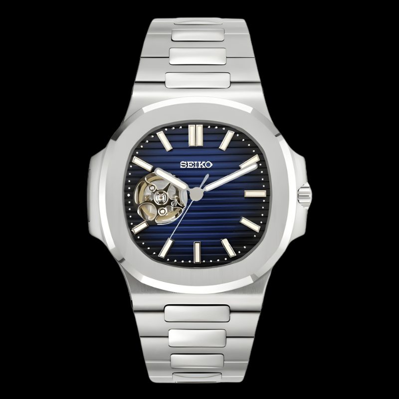 Nautiko Open Heart Royal Blue | Seiko Nautilus Mod – HourHand