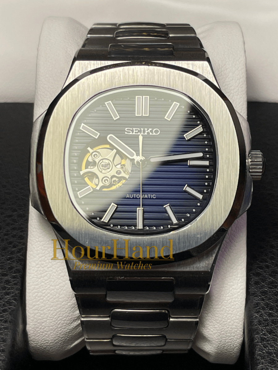 Nautiko Open Heart Royal Blue | Seiko Nautilus Mod – HourHand