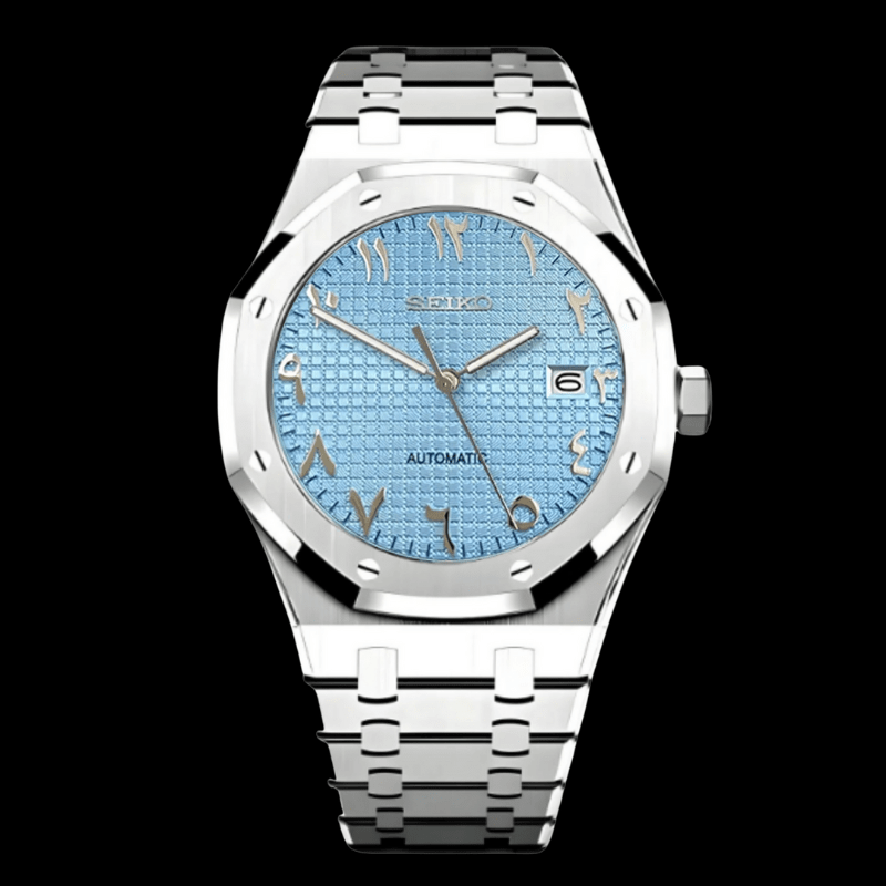 Royal Seikoak Arabic dial Ice Blue | Seiko Royal Oak Mod – HourHand