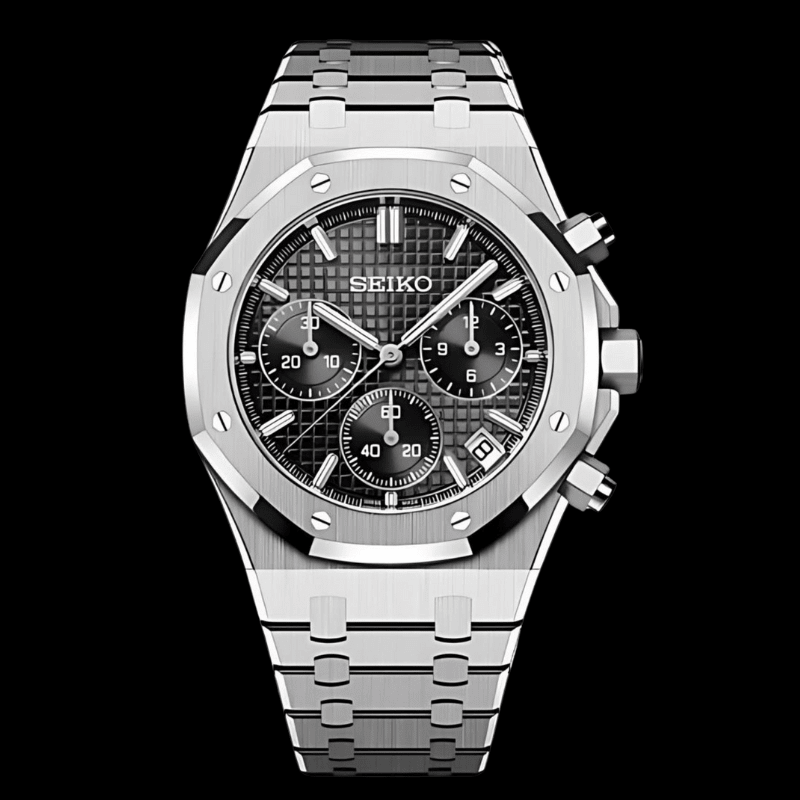 Royal Seikoak Chrono Black | Seiko Royal Oak Mod – HourHand
