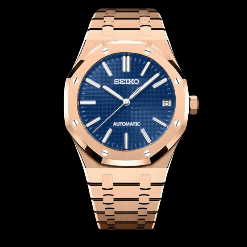 Royal Seikoak Rose Gold Blue | Seiko Royal Oak Mod – HourHand