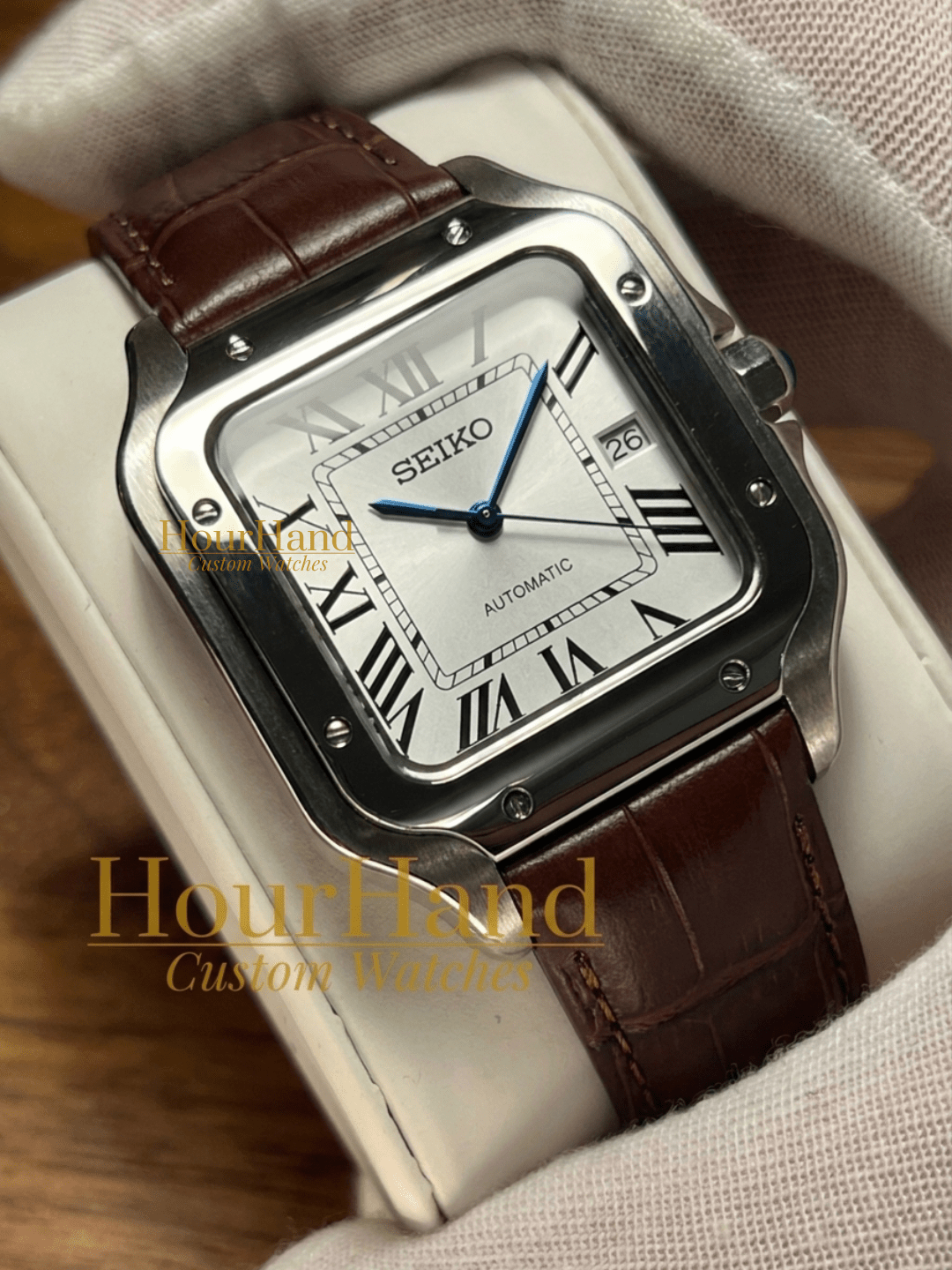 Santeiko | Brown Leather & White - HourHand Watches