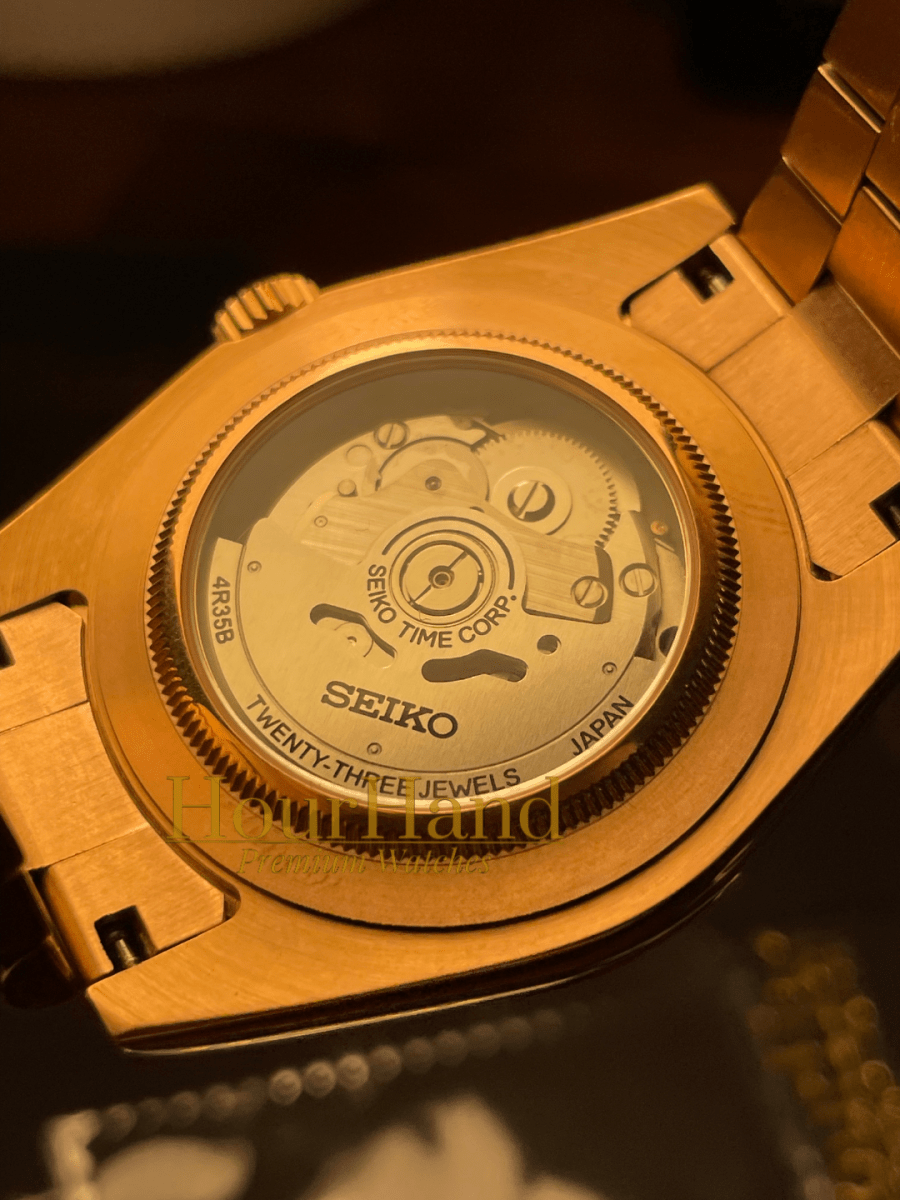 Seikdweller Rose Gold Black | Seiko Sky-Dweller Mod – HourHand