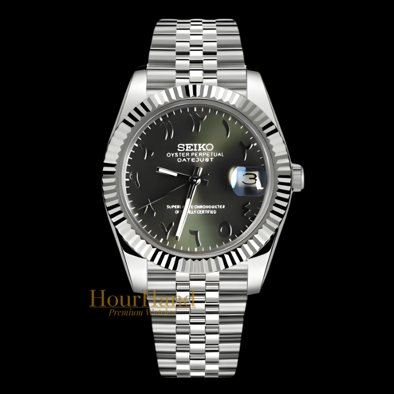 Seikojust Olive Green Arabic | Seiko Datejust Mod – HourHand