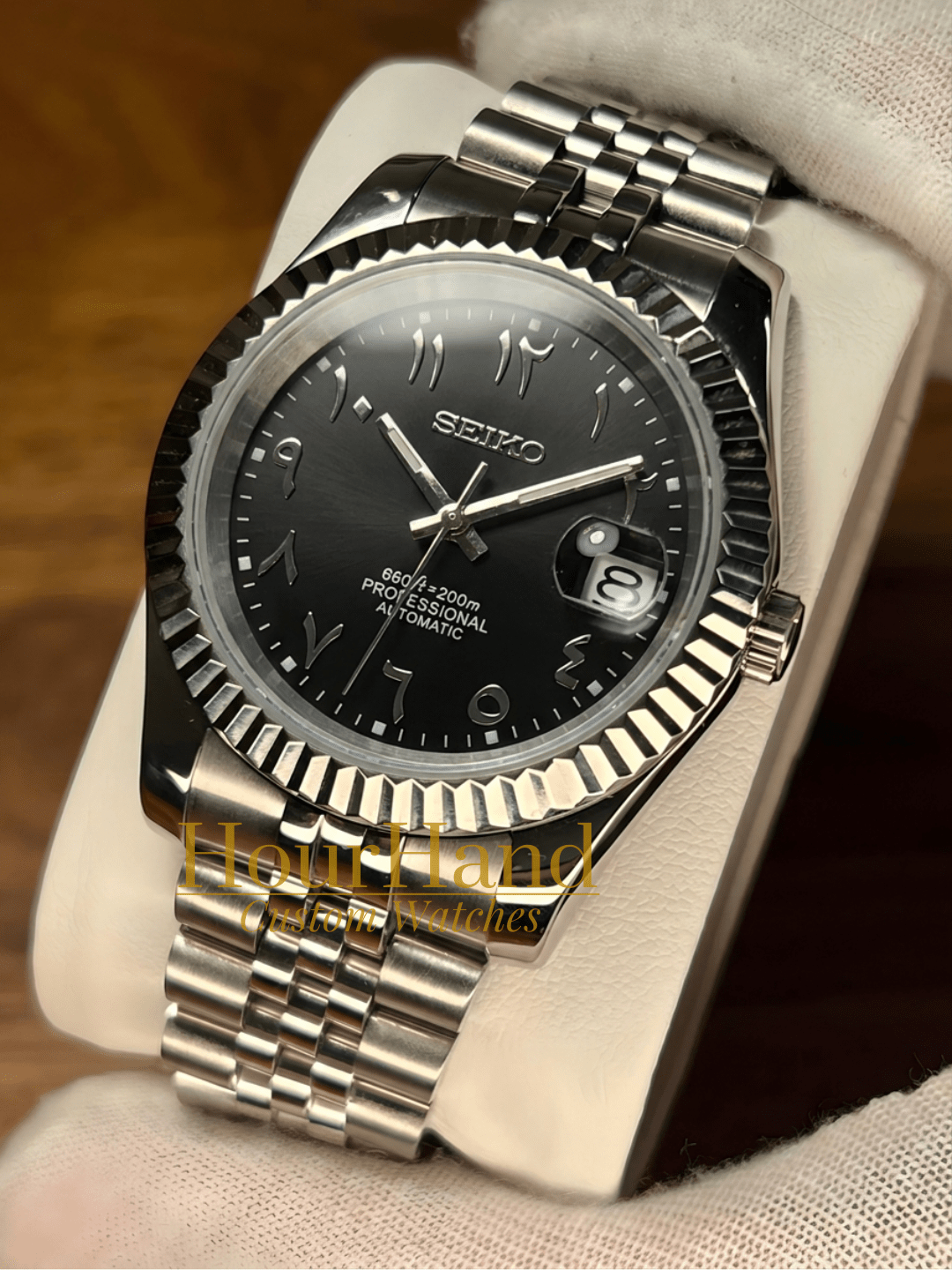 Seikojust | Black Arabic dial - HourHand Watches