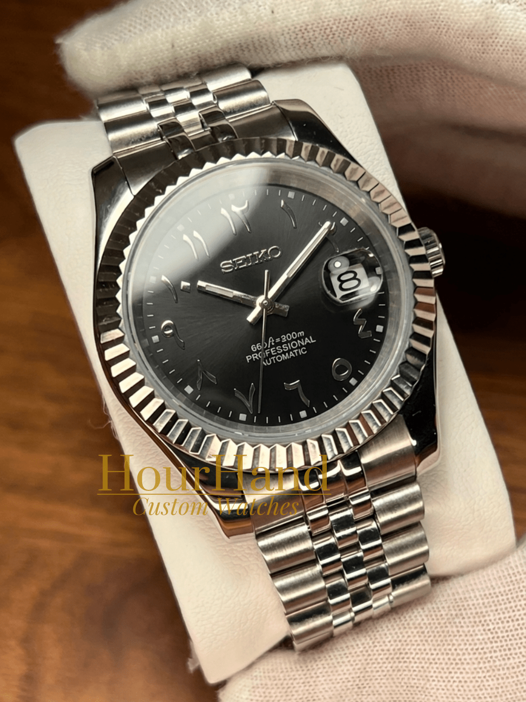 Seikojust | Black Arabic dial - HourHand Watches