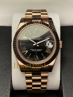 Seikojust Rose Gold - Black Roman | Seiko Datejust Mod – HourHand
