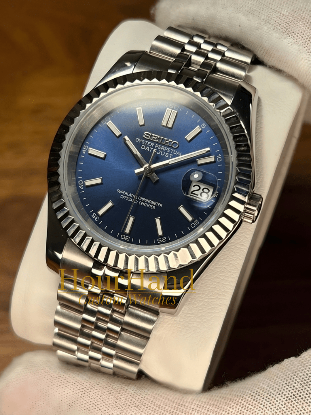 Seikojust Classic Marine Blue | Seiko Datejust Mod – HourHand