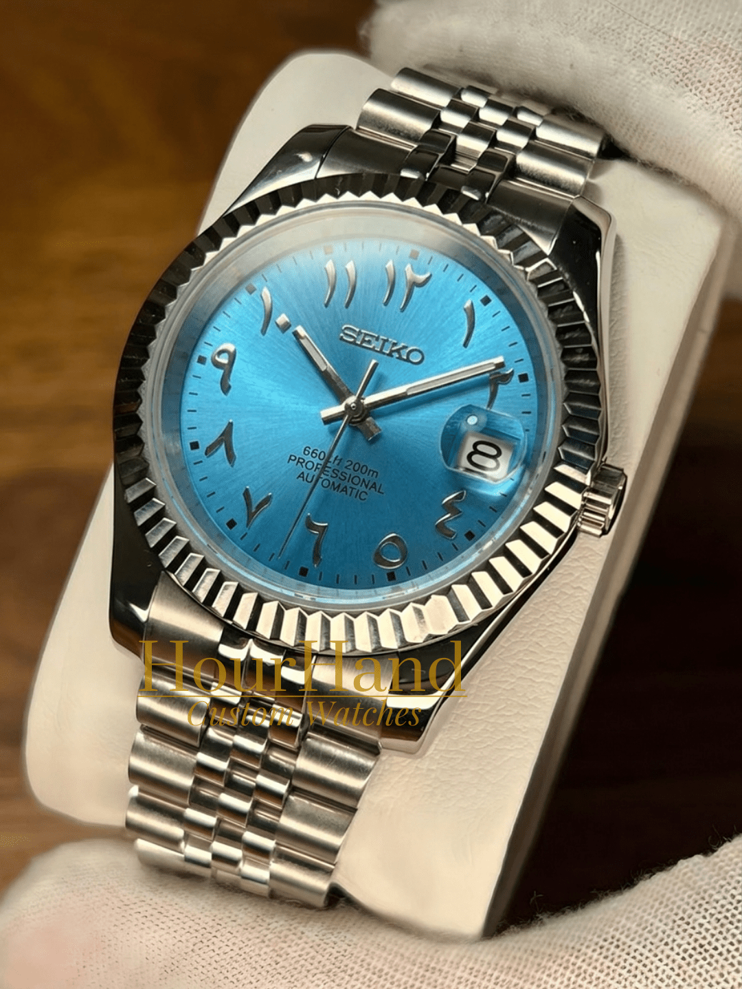 Seikojust | Ice Blue Arabic dial - HourHand Watches