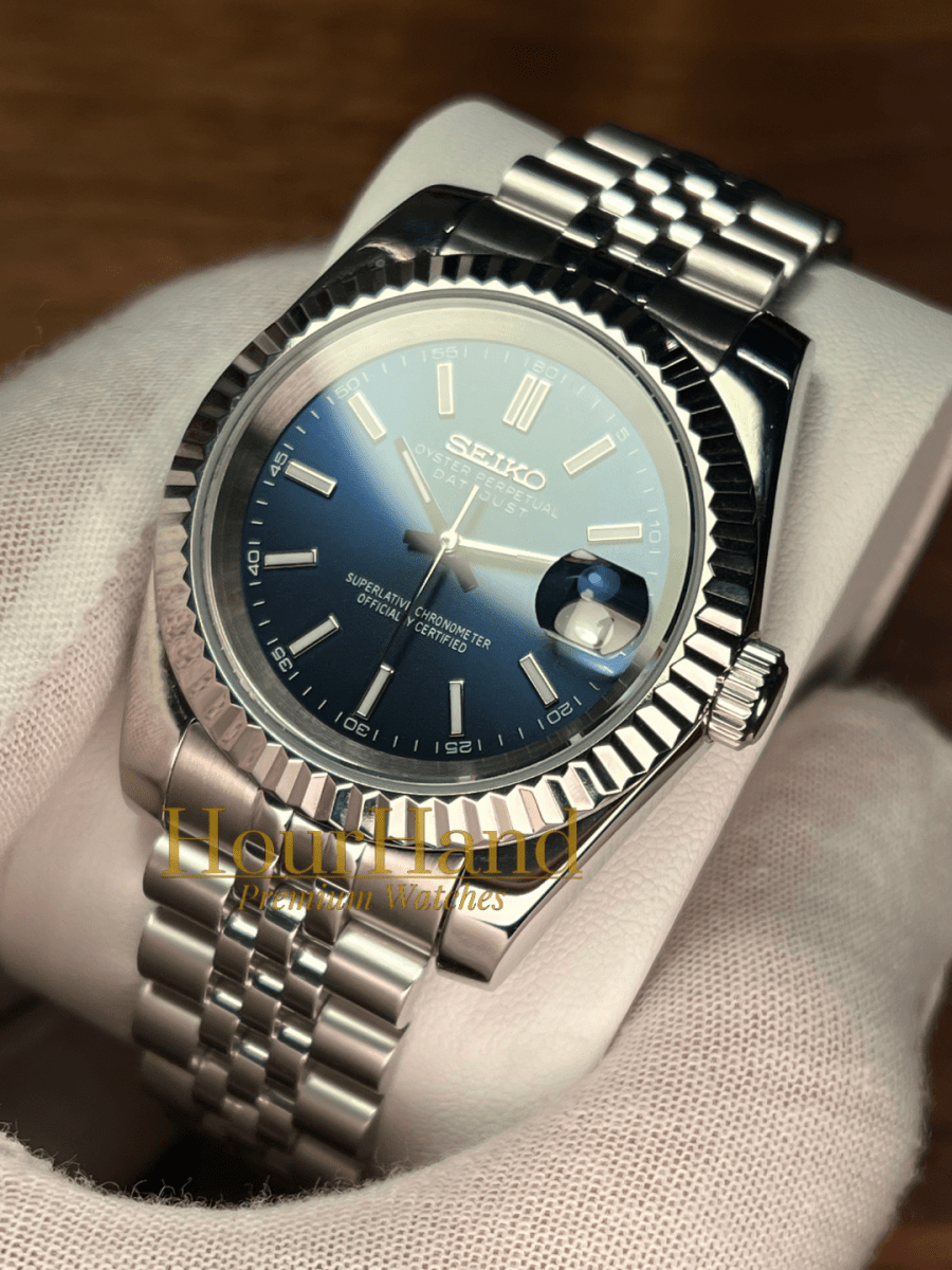 Seikojust Classic Marine Blue | Seiko Datejust Mod – HourHand