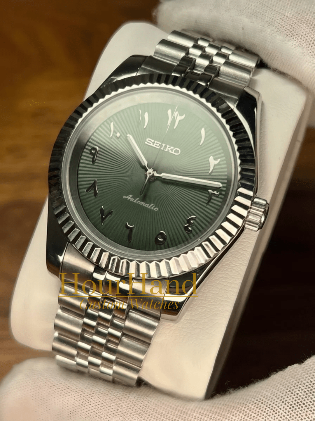 Seikojust | Olive Green 3D Arabic - HourHand Watches