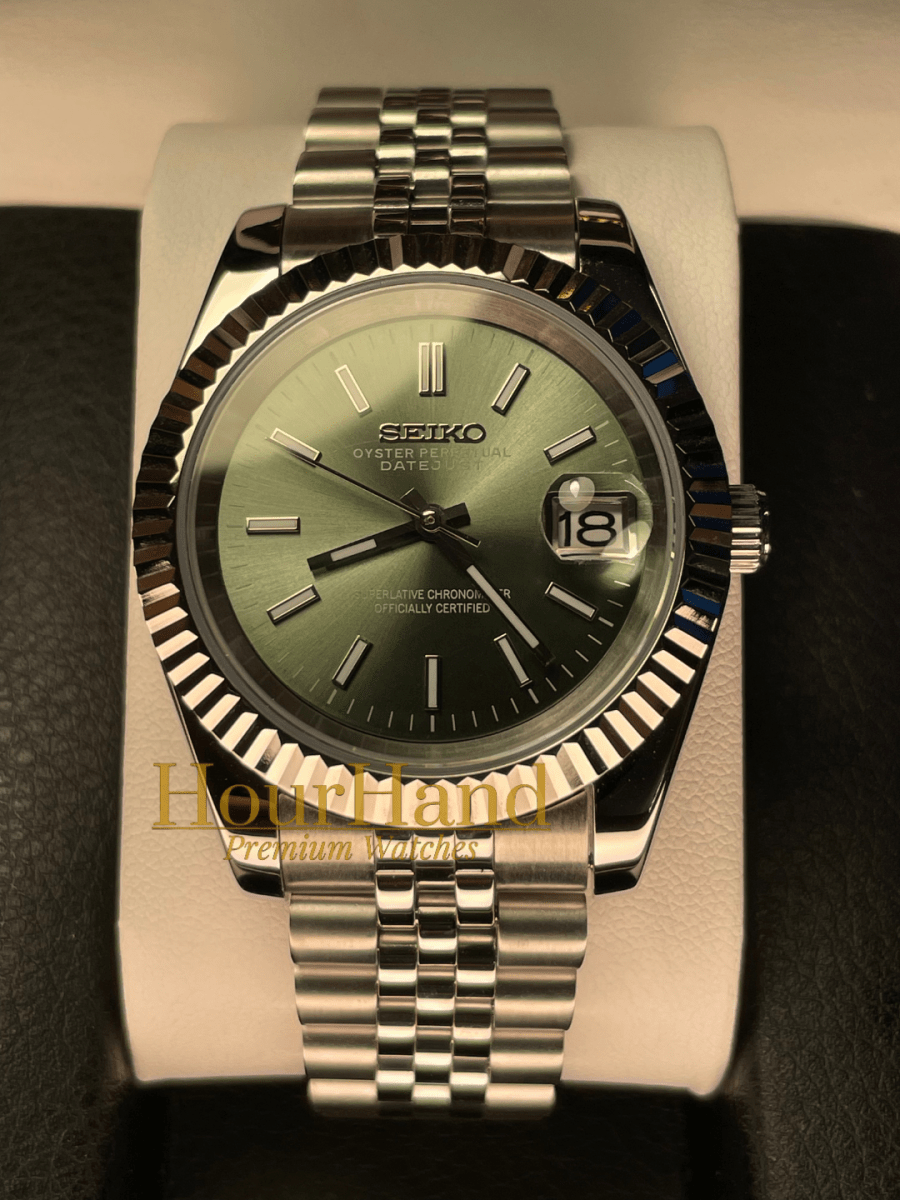 Seikojust Classic Olive Green | Seiko Datejust Mod – HourHand