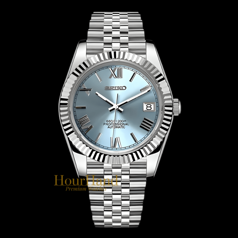 Seikojust Ice Blue Roman | Seiko Datejust Mod – HourHand