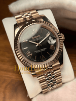 Seikojust Rose Gold - Black Roman | Seiko Datejust Mod – HourHand