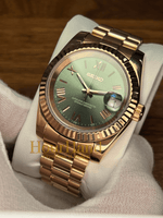 Seikojust Rose Gold - Olive Green Roman | Seiko Datejust Mod – HourHand