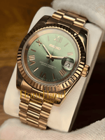Seikojust | Rose Gold - Olive Green Roman - HourHand Watches