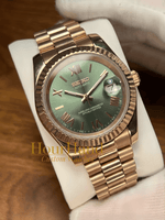 Seikojust | Rose Gold - Olive Green Roman - HourHand Watches
