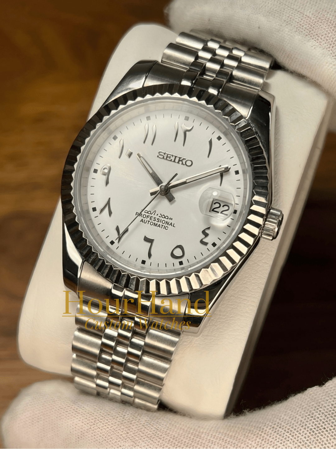 Seikojust | White Arabic dial - HourHand Watches