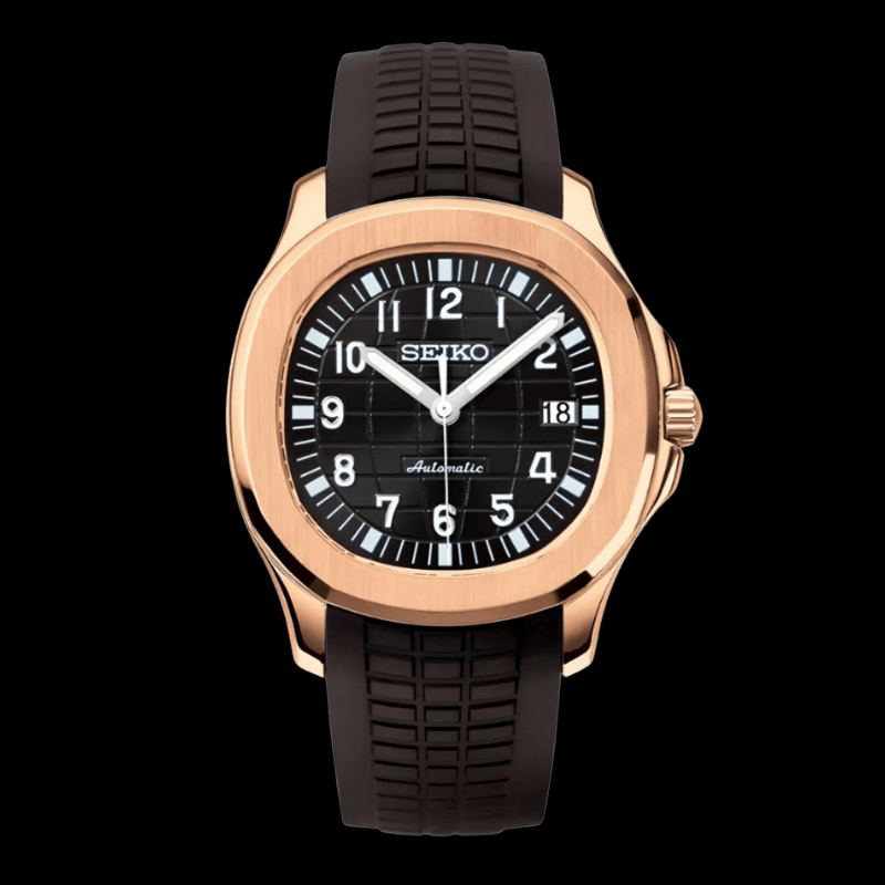 Seikonaut Rose Gold Black | Seiko Aquanaut Mod – HourHand