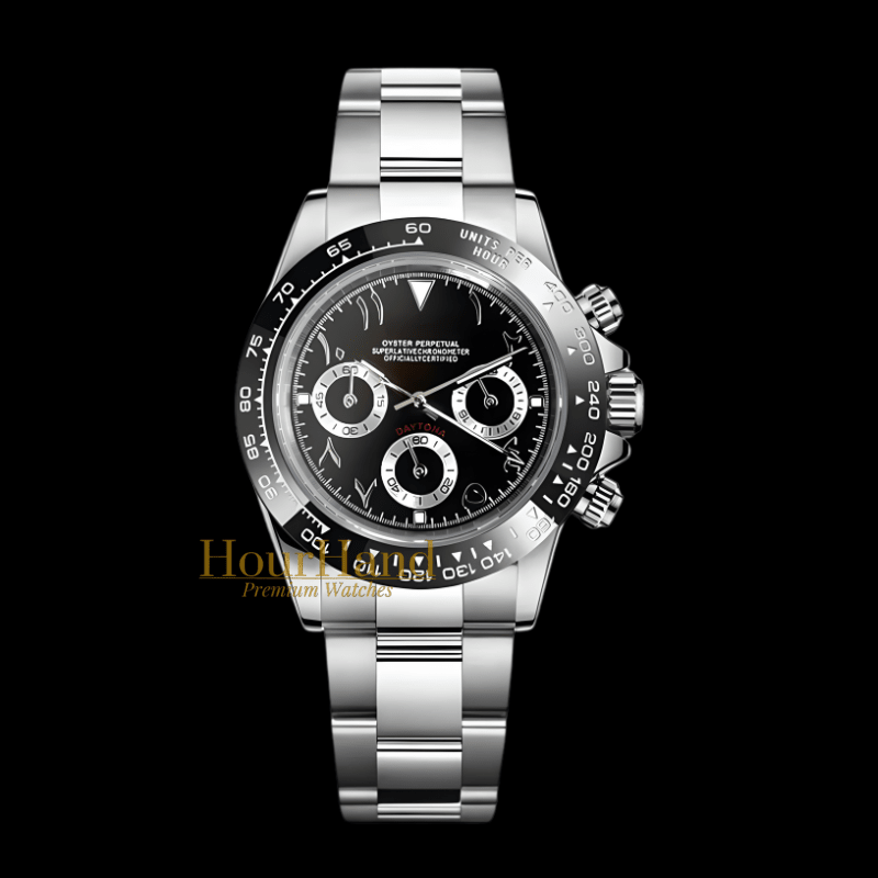 Seitona Arabic dial Black | Seiko Daytona Mod – HourHand