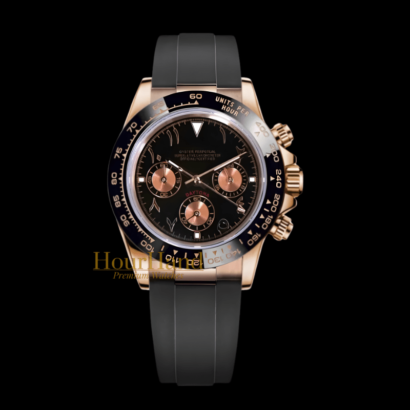 Seitona Arabic dial Rose Gold | Seiko Daytona Mod – HourHand