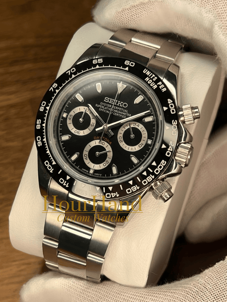 Seitona Black Panda | Seiko Mod Daytona Watch