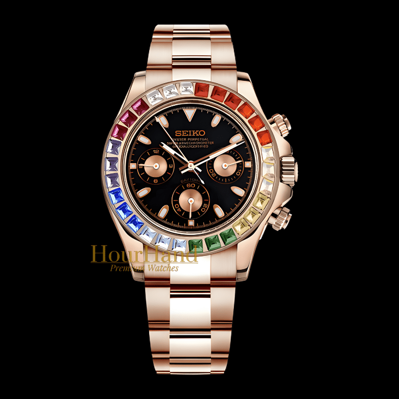 Seitona Rose Gold Rainbow | Seiko Daytona Mod – HourHand